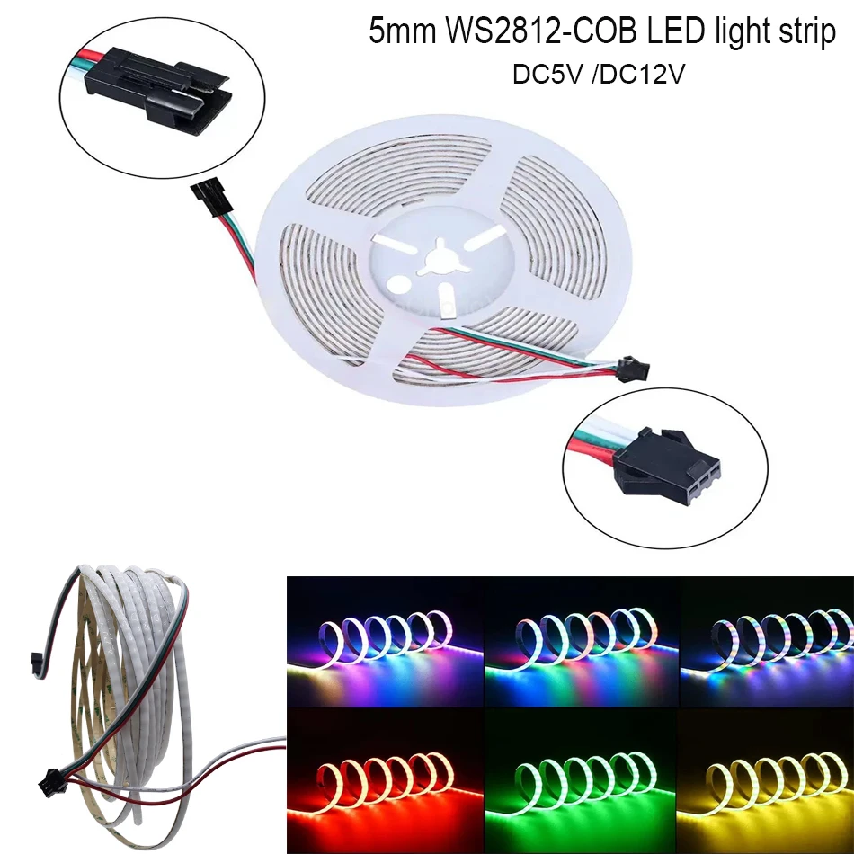 ws2812b-cob-tira-de-luz-led-5v-12v-rgb-cor-completa-enderecavel-160leds-m-largura-5mm-alta-densidade-dreamcolor-pixel-luz