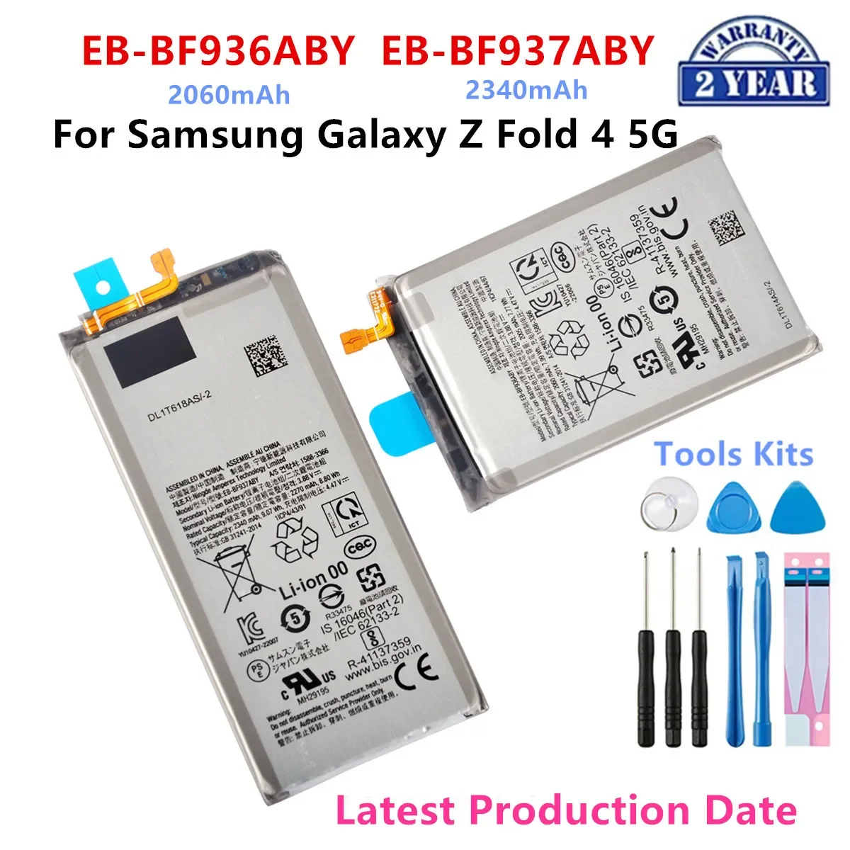 Brand New EB-BF936ABY EB-BF937ABY Battery For Samsung Galaxy Z Fold 4 5G F936 F937 + Replacement  Batteries+Tools