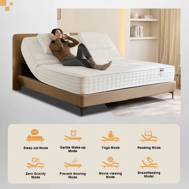 Multifunctional intelligent, electric adjustable memory foam mattress, wireless remote control king mattress