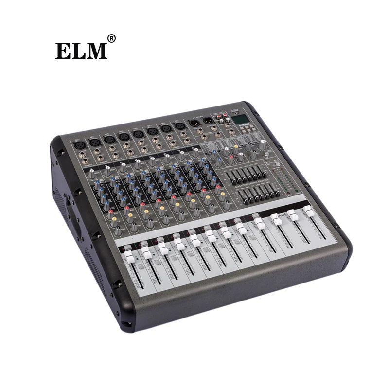 8 Ch-ann-el professional audio mi-x-er effects stage pro