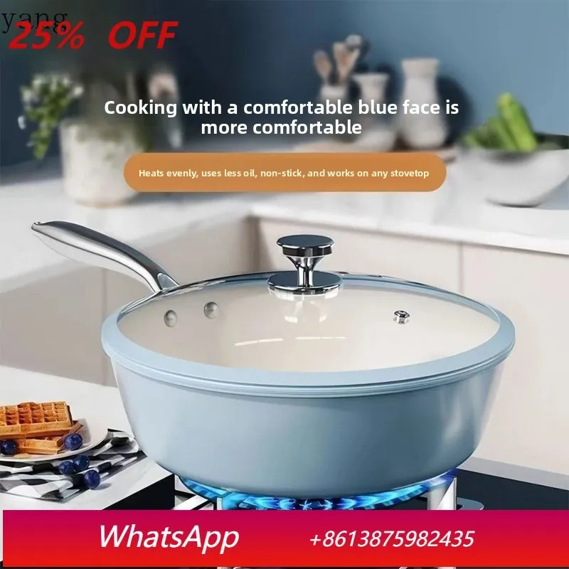 

LH Flat bottom nonstick pan for home kitchen stir-frying pan stove