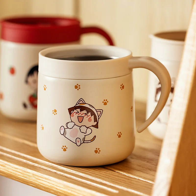 Kawaii Chibi Maruko-Chan Anime Cartoon Stainless Steel Insulated Cup Office Water Cup Cool Cup Give Gifts To Girlfriend