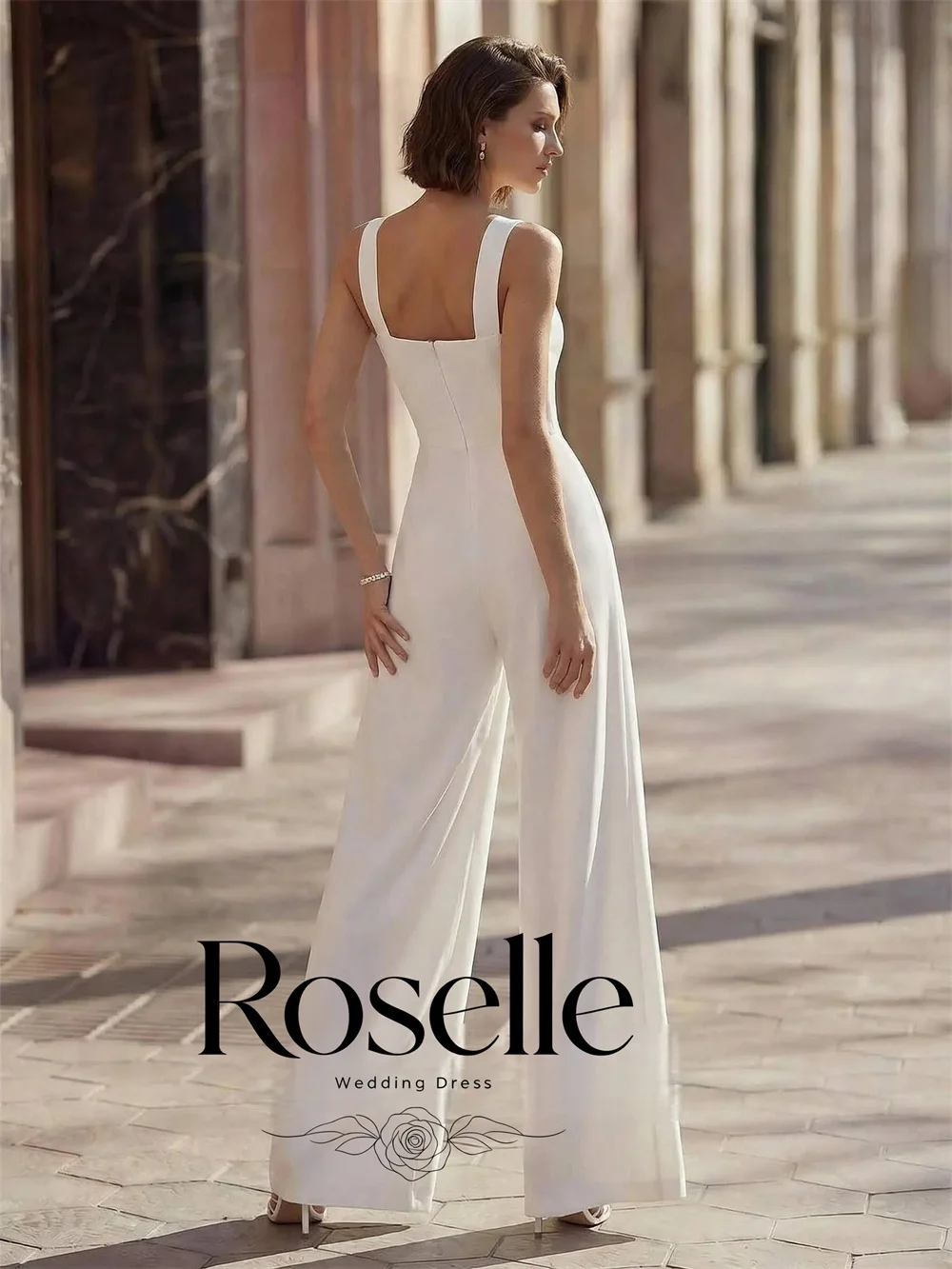 Classic Halter Wedding Jumpsuits Women 2026 Sleeveless Open Back Pleat Bridal Gowns Ankle-Length Customized Vestido De Novia