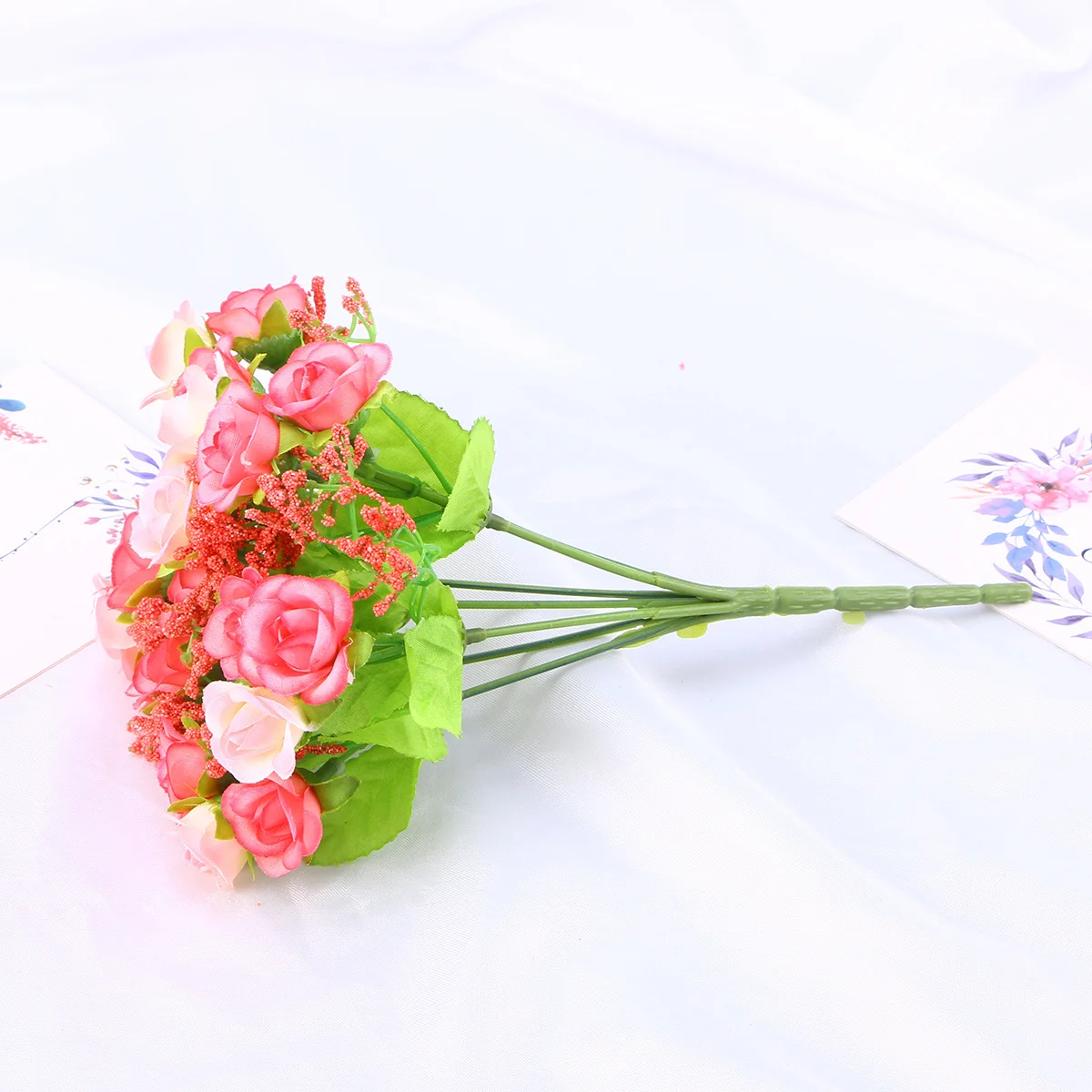 

Single Artificial Rose Flower Fake Plants Home Decoration Photography Prop No Sunlight Needed Blooming