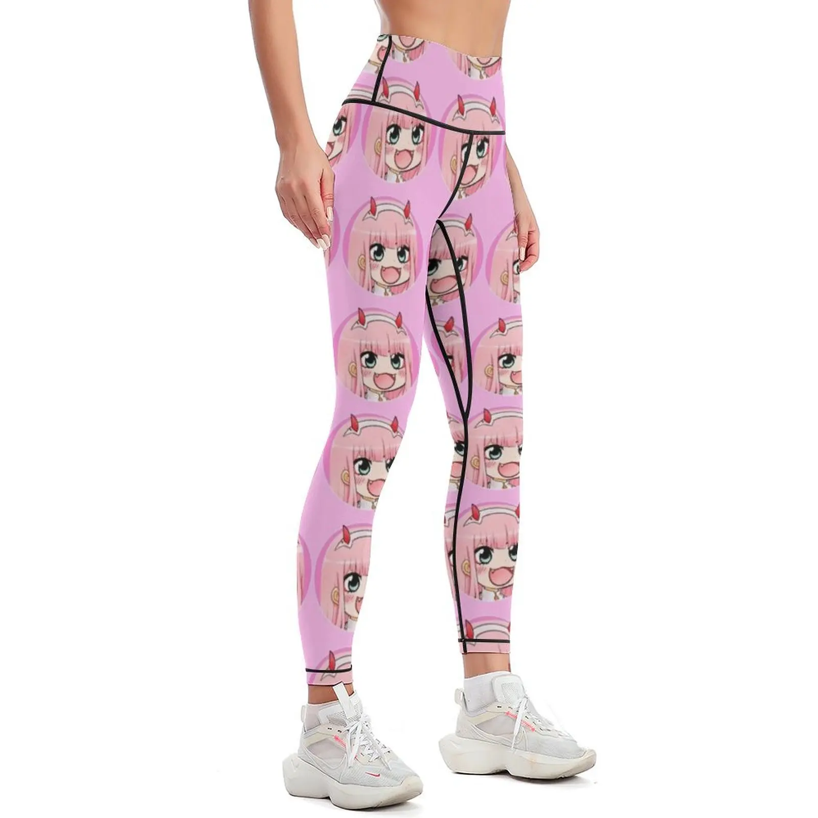 adorable zero two chibi characters Leggings gym womans gym wear Training pants harem pants Womens Leggings