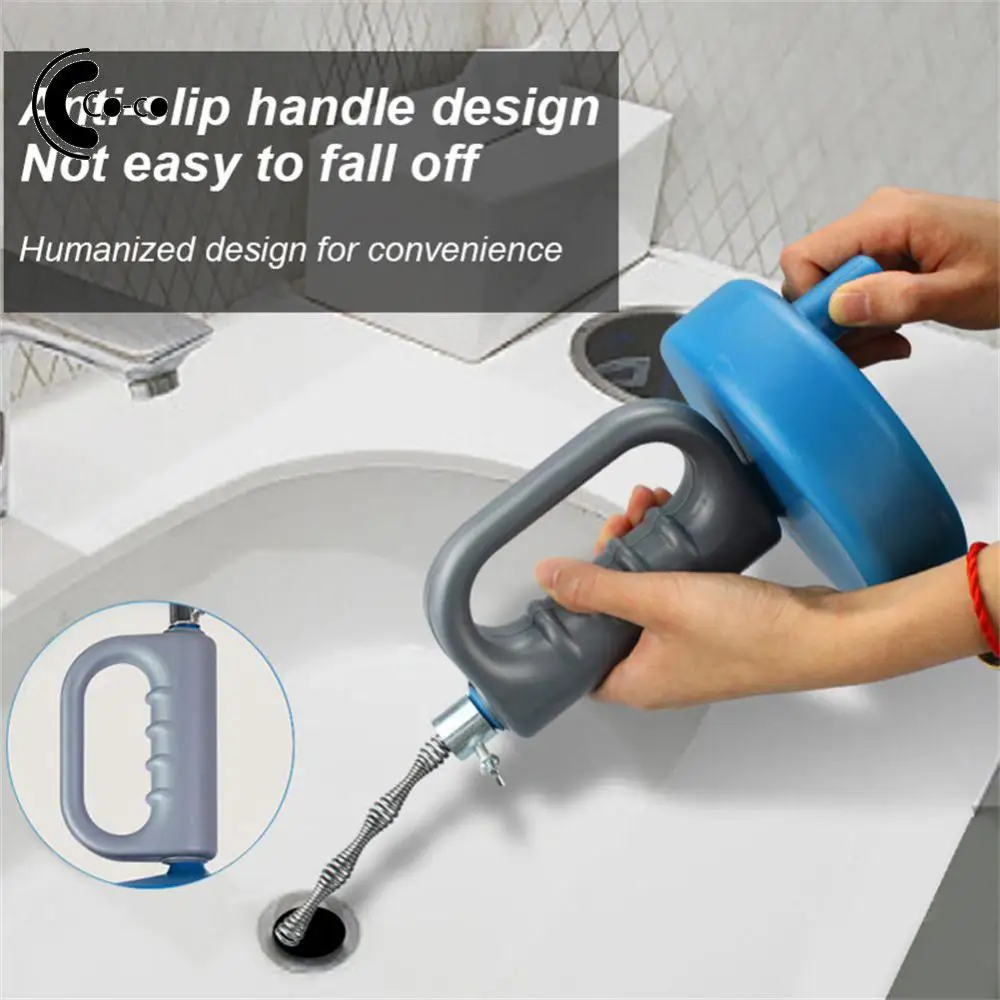 Drain Cleaner Flexible Spring Long-lasting Durability Plastic Blue Bathroom Supplies Pipe Dredge Professional Efficiently Remove