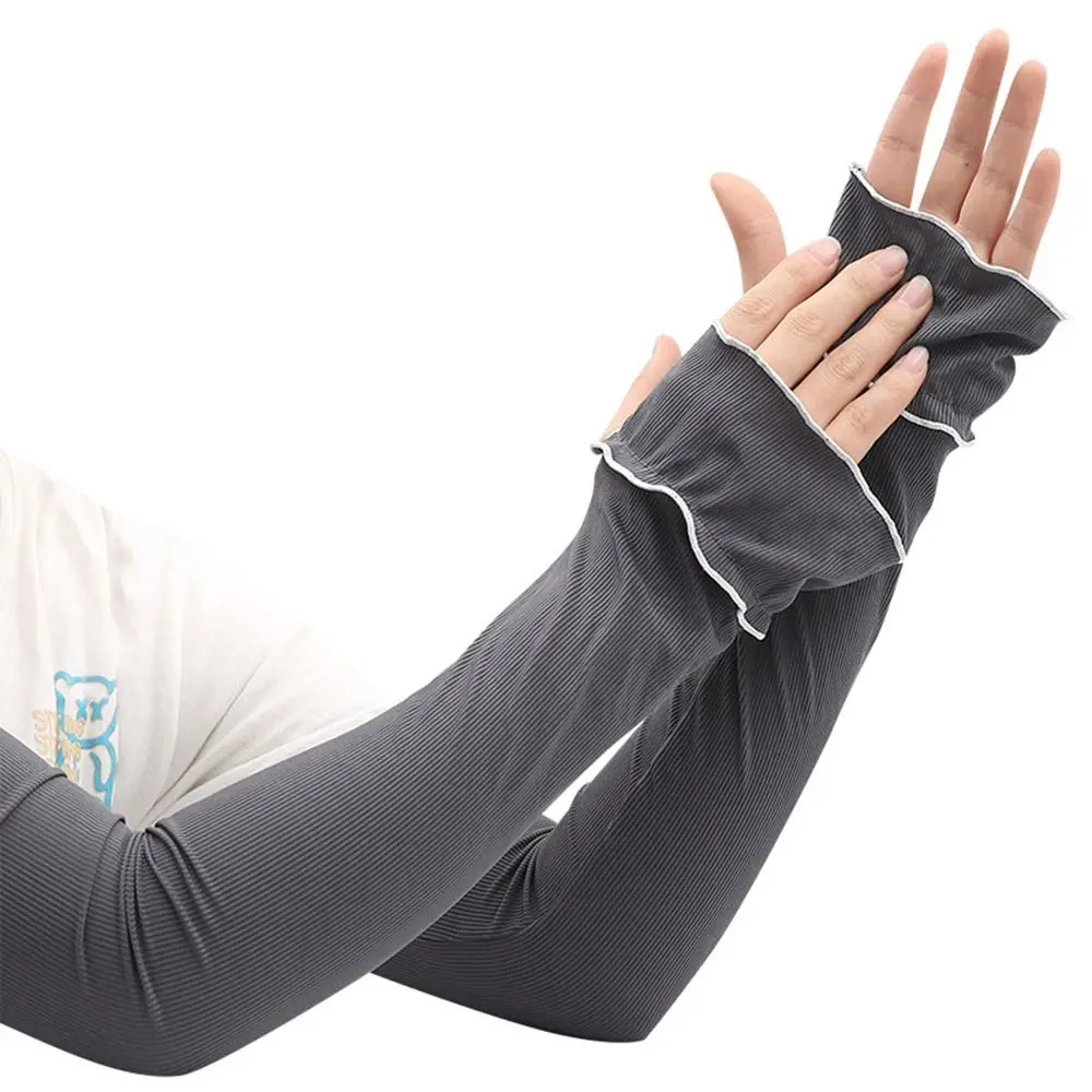 Comfortable Breathable Cooling Arm Sleeves UV Protection Quick Dry Sun Protection Sleeves Ice Silk Lightweight Sunscreen Sleeves