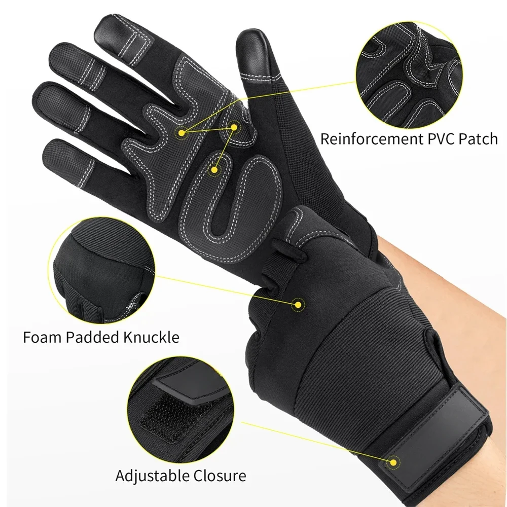 Guantes de motocicleta para hombre, pantalla táctil, ciclismo, deportes al aire libre, carreras, conducción, trabajo en jardín, jardinería, guantes para el hogar 9022