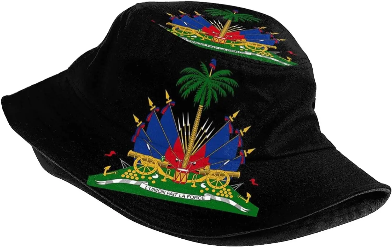 Unisex Cute Haiti Flag Print Bucket Hat Summer Travel Fisherman Cap Outdoor Haitian Sun Hats for Women Men Teens