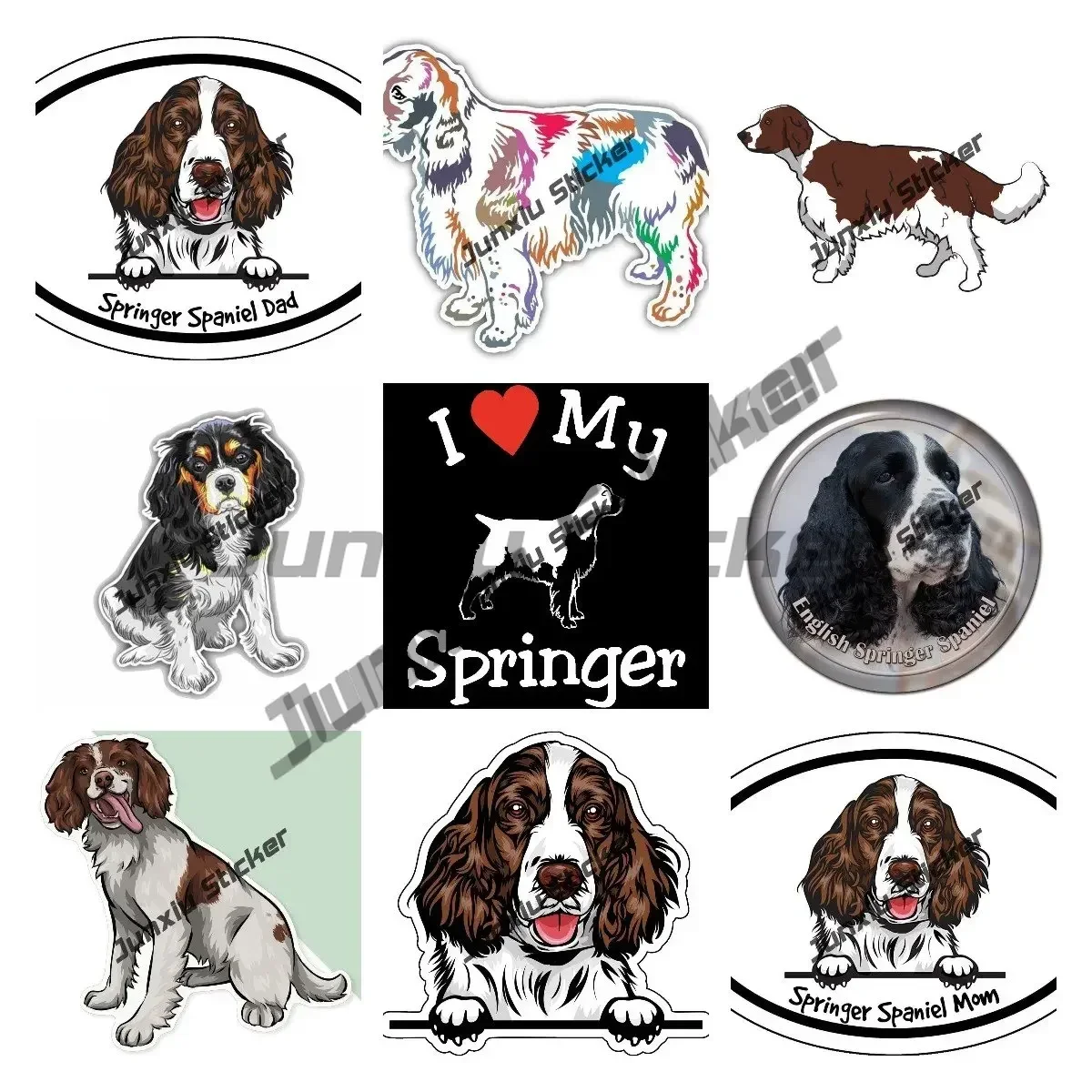

Smiling English Springer Spaniel Dog Sticker Anti Scratch Exterior Waterproof Decal Accessories Stickers Pickup Camper Bumper