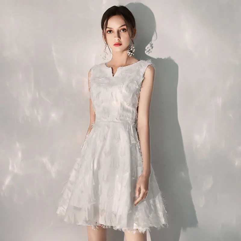 DongCMY White French Dress Usually Can Wear Birthday Homecoming Dresses Female Party Temperament Bridesmaid Cocktail Dresses2025