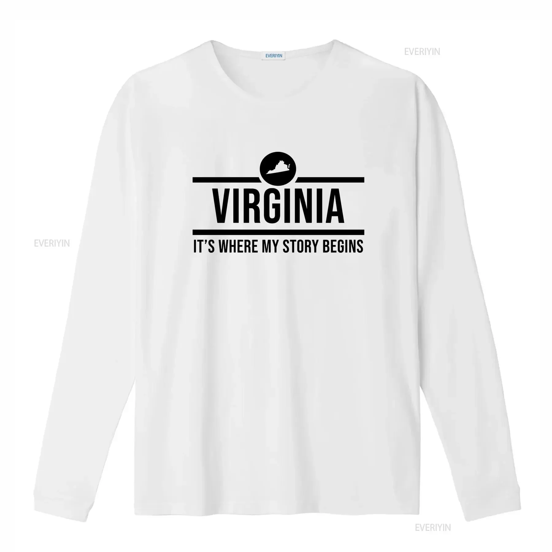 Mens Virginia T Shirt Stylish Design with 'It's Where My Story Begins' Print Perfect for Lovers vintage Washed Slightly Casual