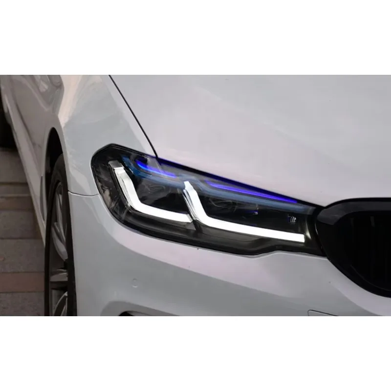 SXLL G30 G38 M5 إشارة توجيه المصابيح الأمامية بالليزر شعاع بعيد وقريب من ملحقات مصباح العدسة (تغيير المصد) غطاء رأس للسيارات