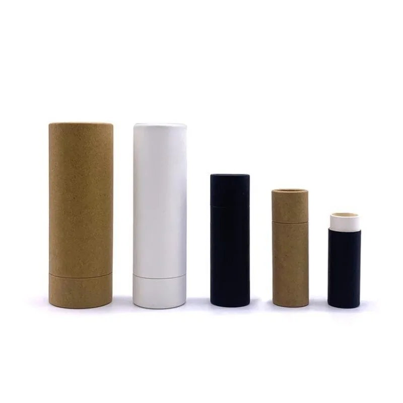 Wholesale Eco Friendly Kraft Paper Push Up Tubes Biodegradable Cardboard Cosmetic Lip Balm Deodorant Container Tube Packaging