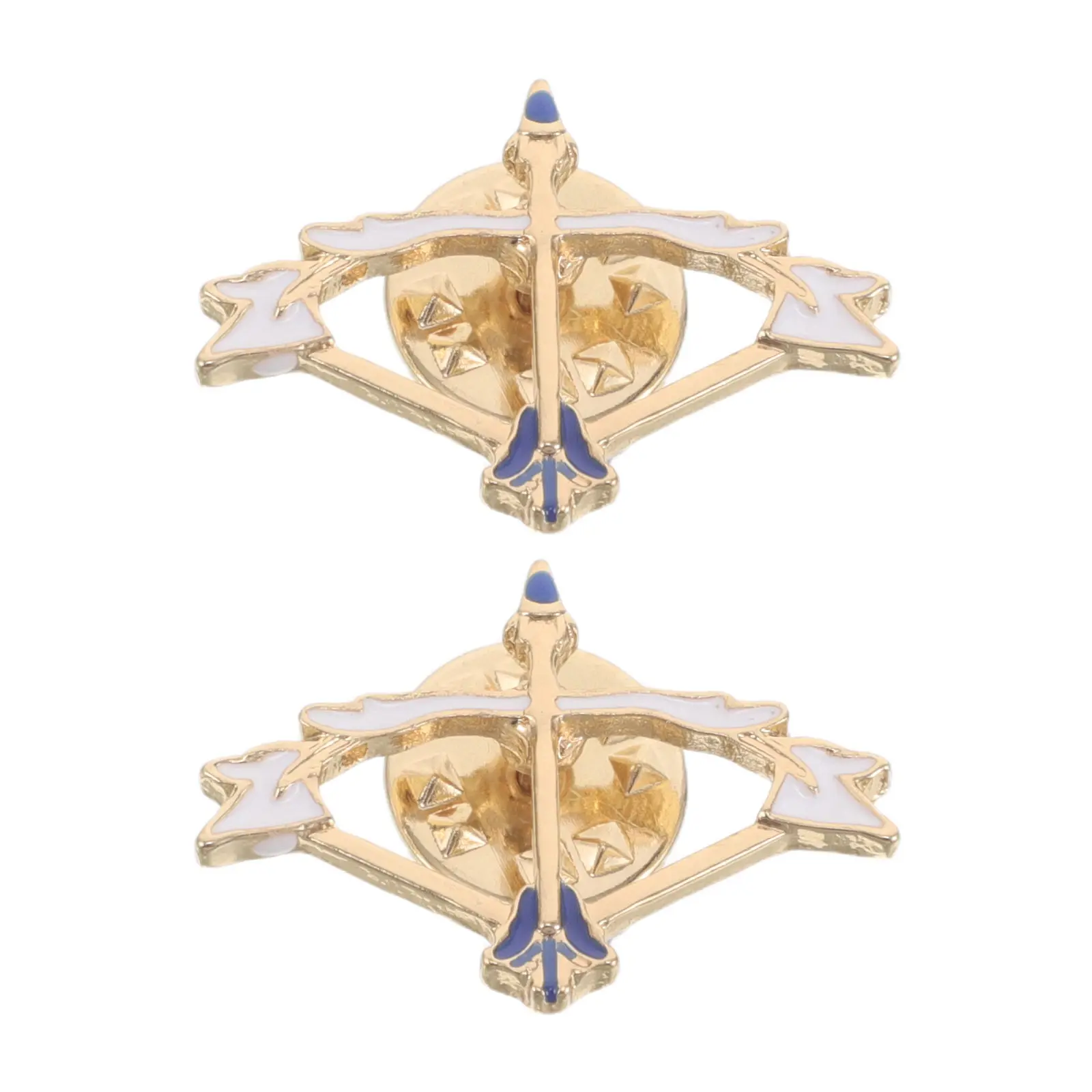 2Pcs Archery Badge Lapel Pins Bow Arrow Design Lightweight Enamel Coated Sports Competition Souvenir Collector Brooch