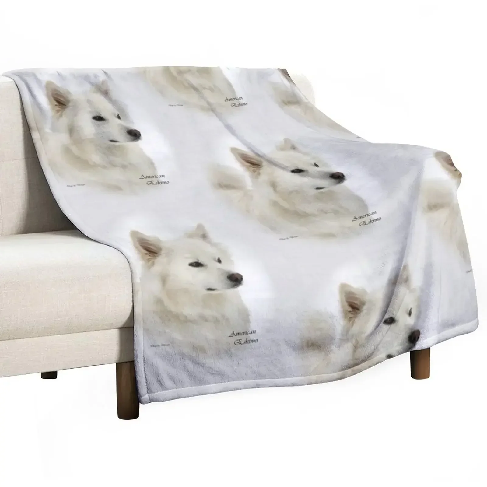 

American Eskimo Dog Lovers Art Gifts Throw Blanket Outdoor Soft Blanket for Picnic Beach Camping