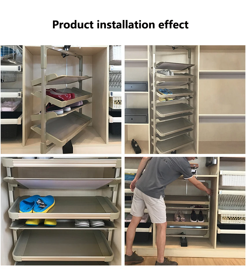 Shoe Rack 360° Rotating Height Adjustable Aluminum Alloy Shoe Cabinet Rack Rotating Shoe Cabinet Hardware Set Customizable