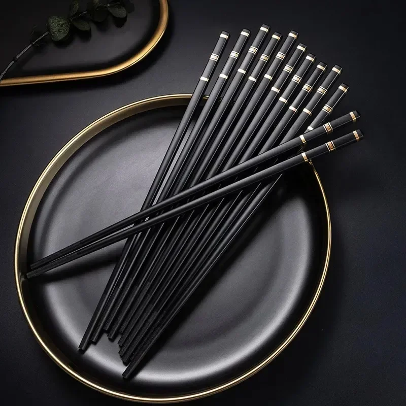 Chinese Japanese Chopsticks Sushi Sticks Chopsticks Reusable Alloy Chop Sticks Kitchen Tableware Tool Accessories 1 Pairs