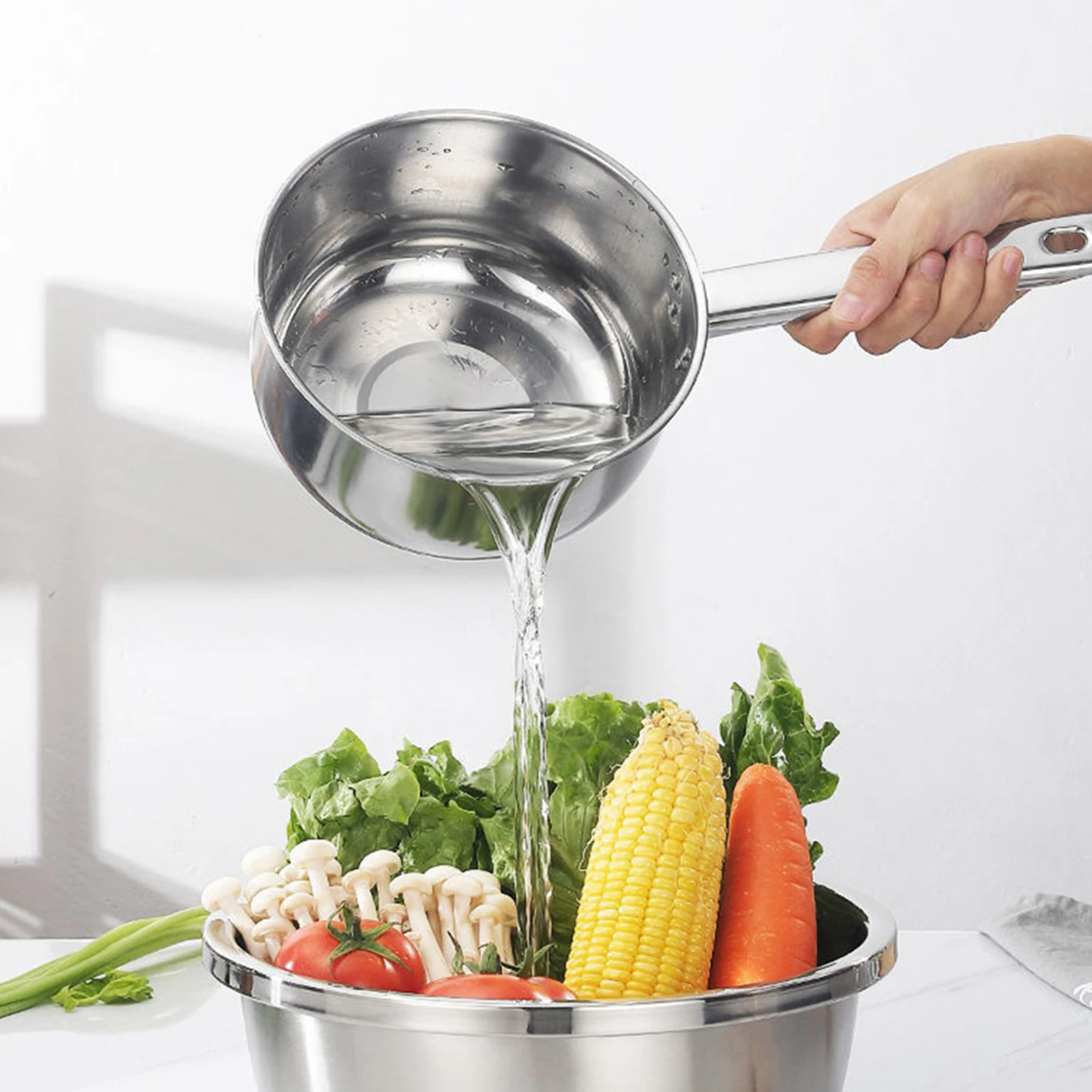 

Stainless Steel Soup Ladle 16cm Long Handle Water Spoon Kitchen Gadgets Home Hotel Restaurant Stainless Scoop Pot