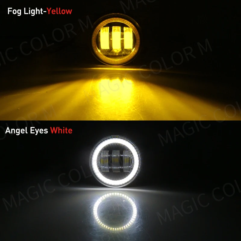 Angel Eye Mistlamp Voor Ford Focus Fusion Fiesta Ranger C-Max Transit Tourneo EcoSport Rand Auto DRL Fog rijden Lamp LED Lens