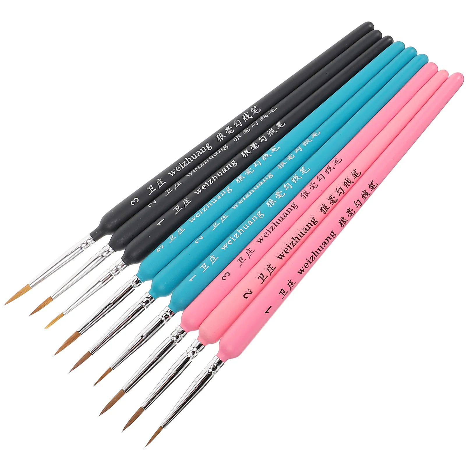 

9Pcs Detail Paint Brush Set Easy Grip Handle for Acrylic Watercolor Oil Painting Fine Detail Brush for Miniature and Fine