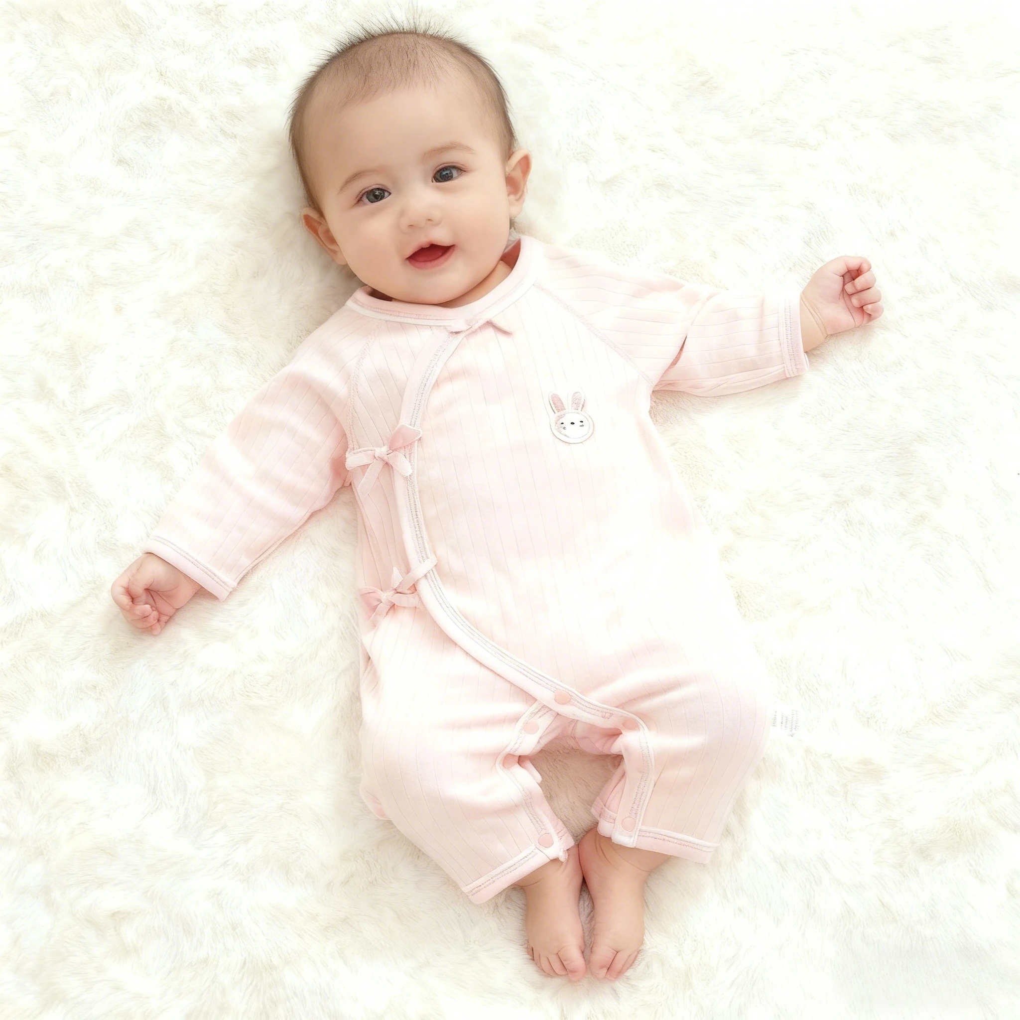 Boys Girls Newborn Jumpsuit Baby Cotton One-Piece Romper Infant  Long Sleeve Boneless Pajamas Four Seasons 0-6M