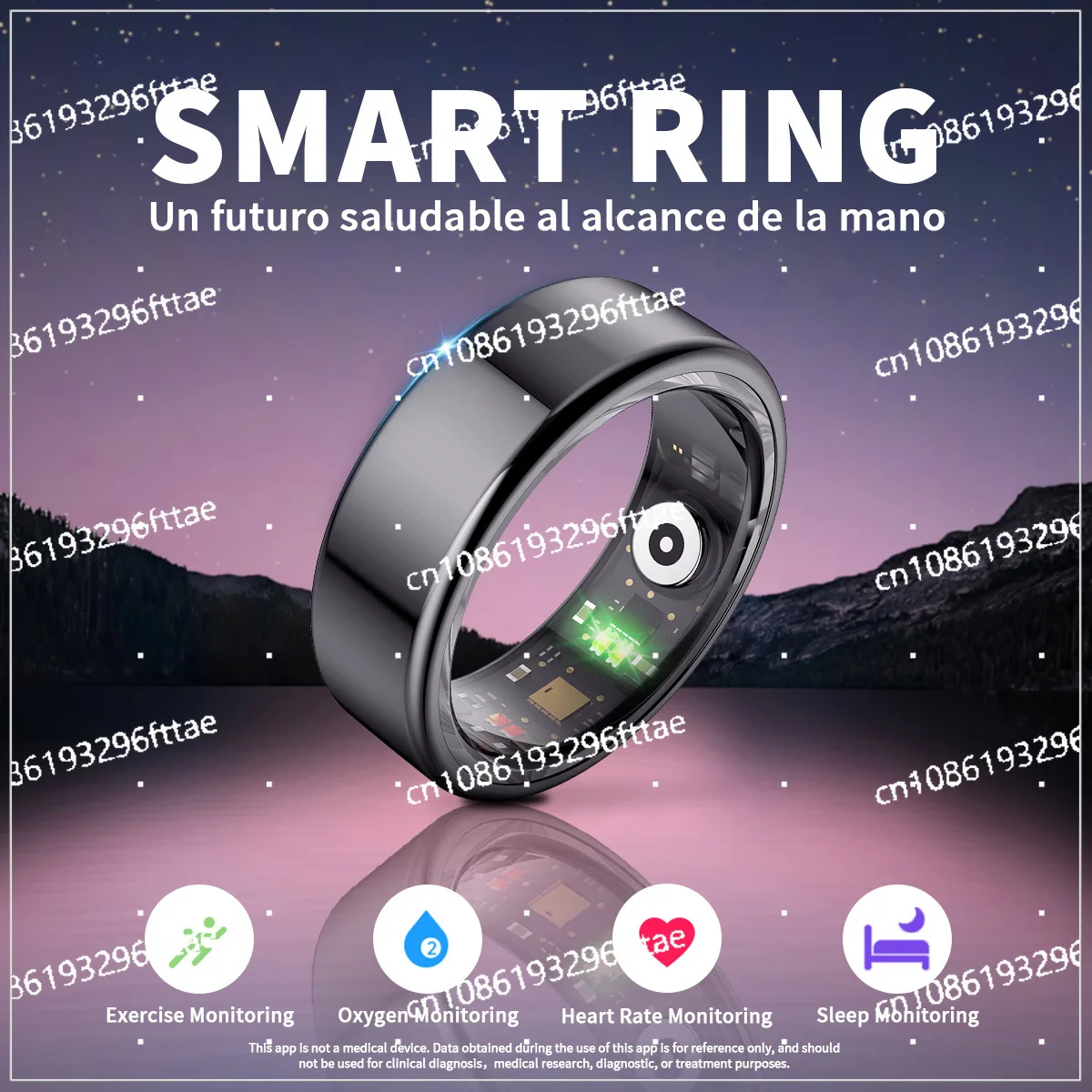 R02P New Product Smart Ring Blood Oxygen Ring Waterproof Step Counting Calorie Healthy Sleep