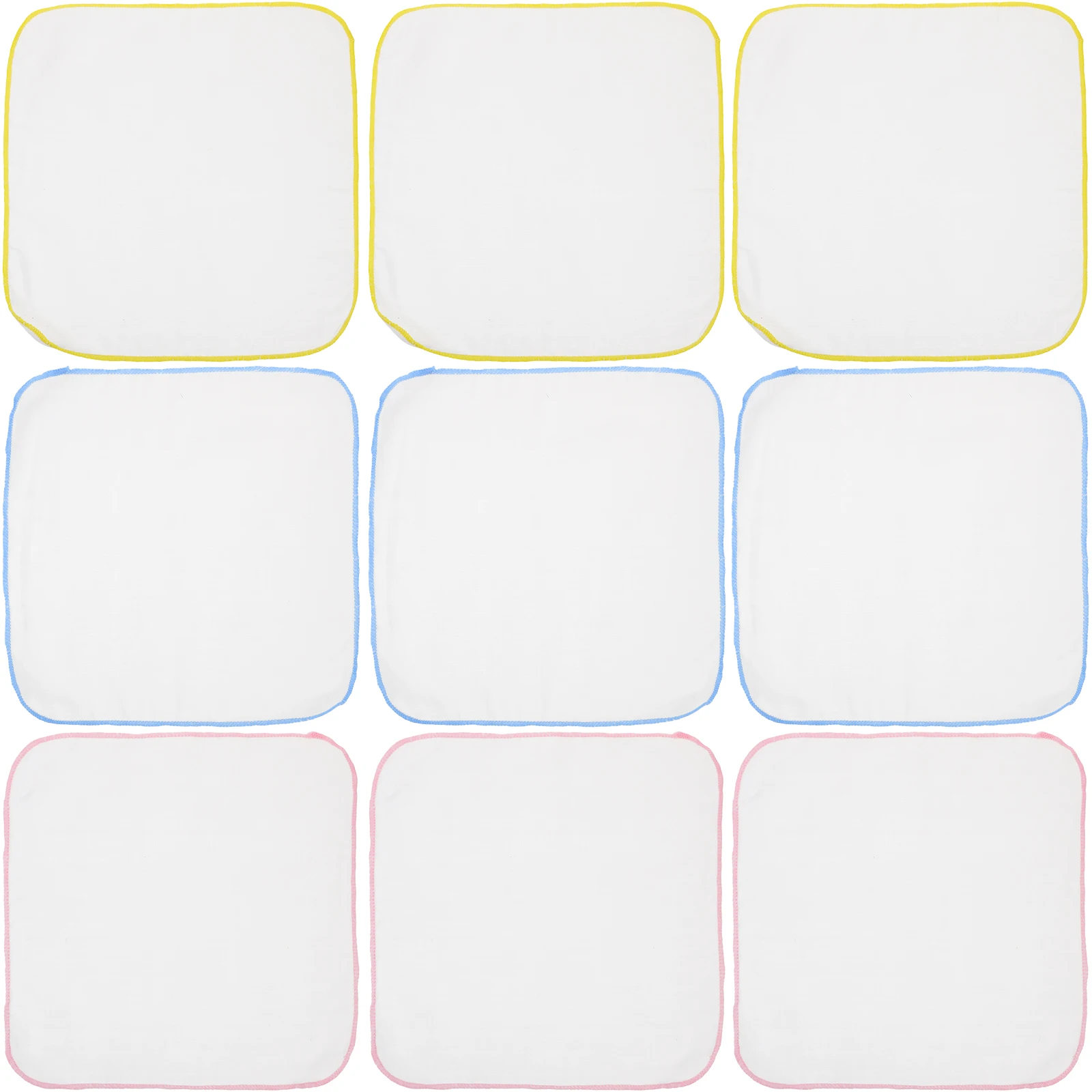 

9Pcs 25x25cm Cotton Small Towel Baby Burp Cloth Pink Blue Yellow Unisex Drooling Protection Fashion Style Gift