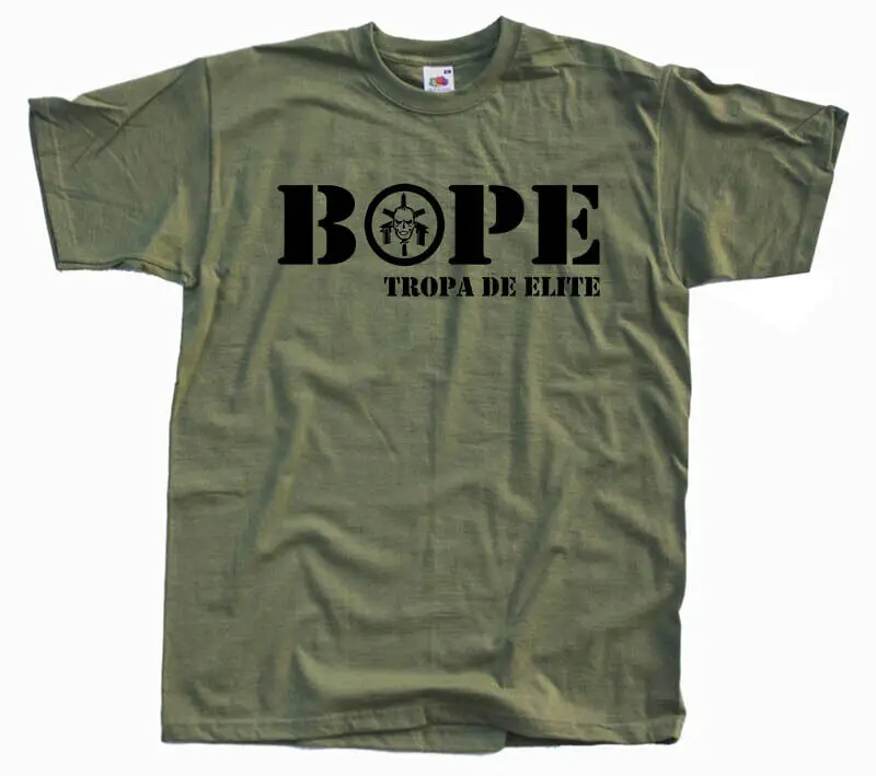 Brazil BOPE Tropa De Elite Special Force T-Shirt Short Sleeve Casual 100% Cotton TShirt