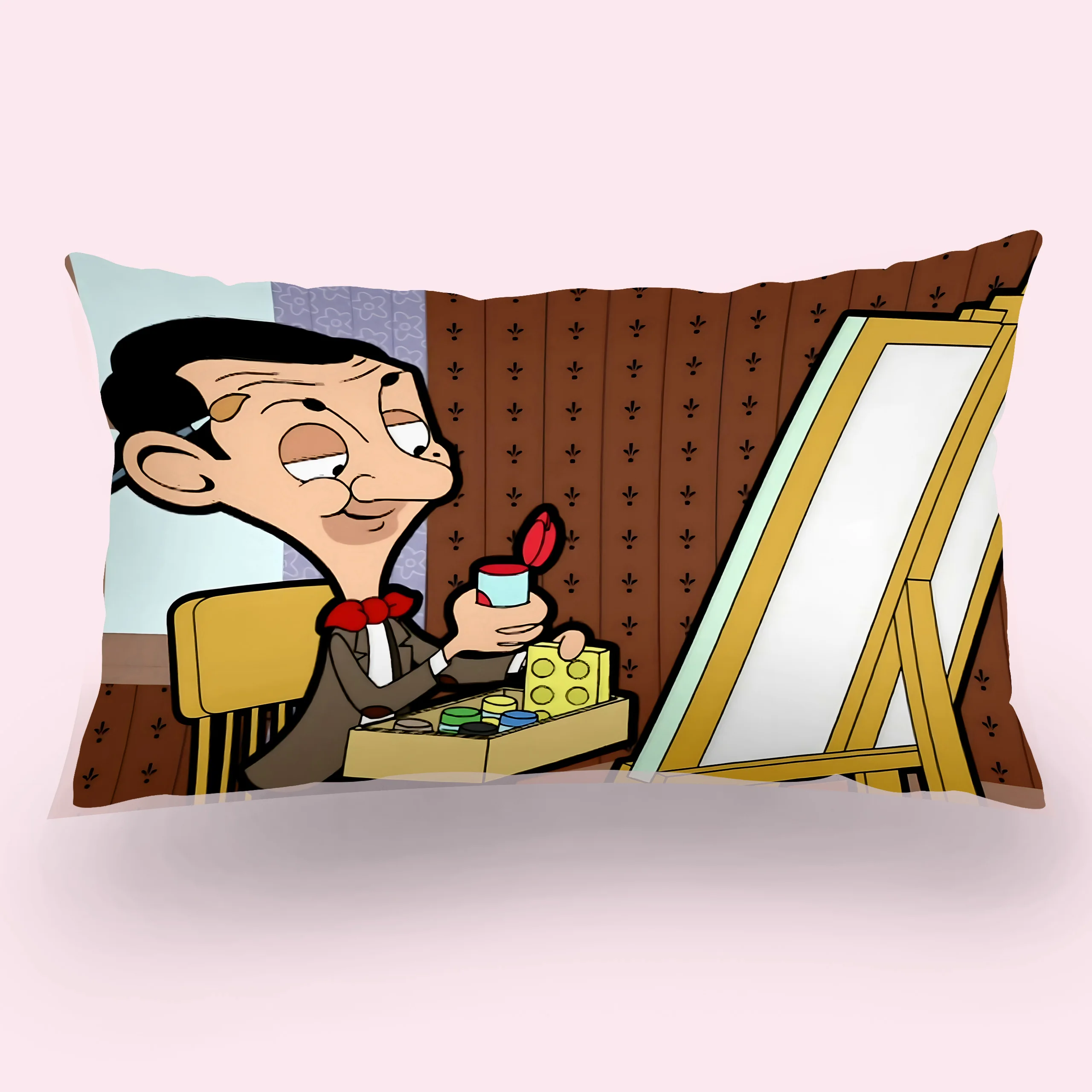 Hot Cartoon M-Mr. B-BeanS Double-sided Printing Rectangle Pillow Case Bedside Pillowcase Sofa Cushion Cover Room Home Decoration