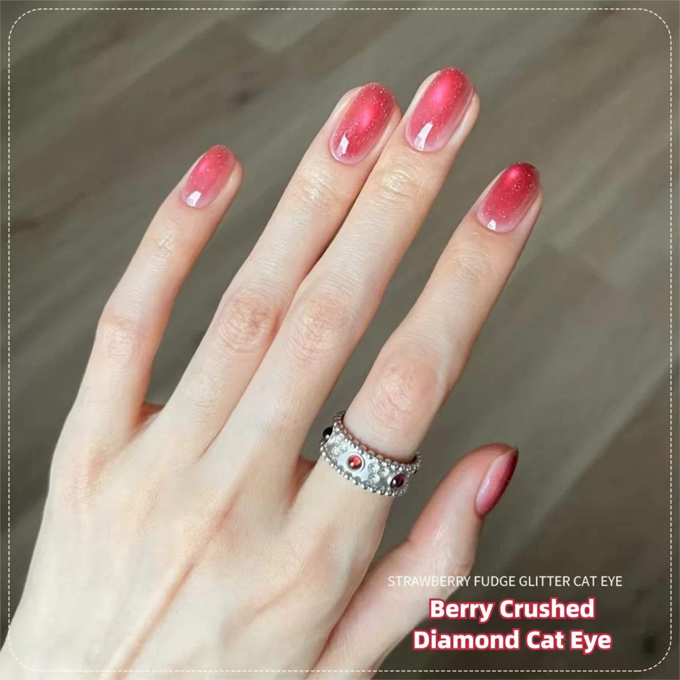 MIANEL 2026 Nouveau Vernis à Ongles Gel Effet Œil de Chat Éclatant aux Diamants Broyés, Rose Clair Scintillant Effet Œil de Chat UV