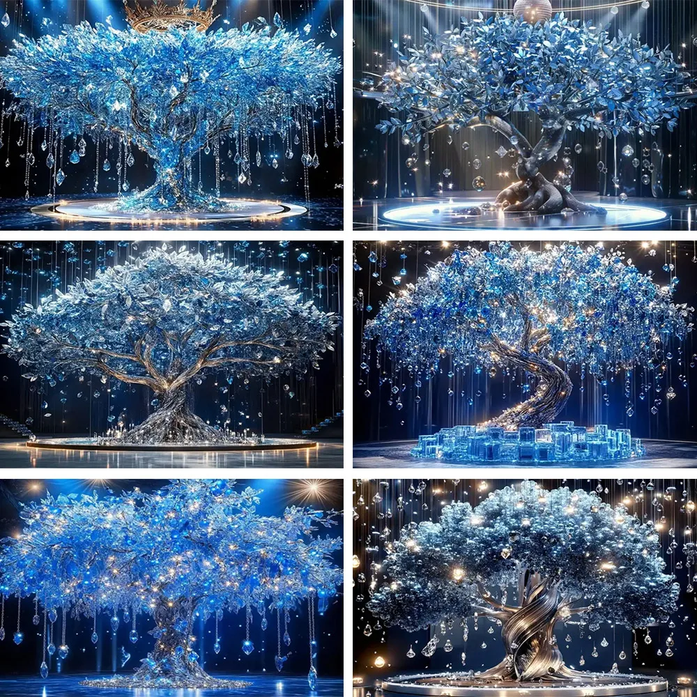 

Crystal Tassel Life Tree Background Banner Tarot Card Divination Tablecloth Party Wedding Photography Props Decoration Mural