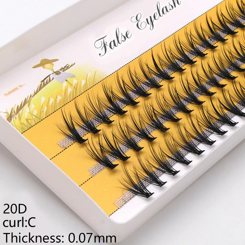 50D/40D/20D 60 Bundles/Box Individual Eyelash Natural Mink Eyelashes extension C/D Curl Lashes Cluster soft Box Lashes Wholesale