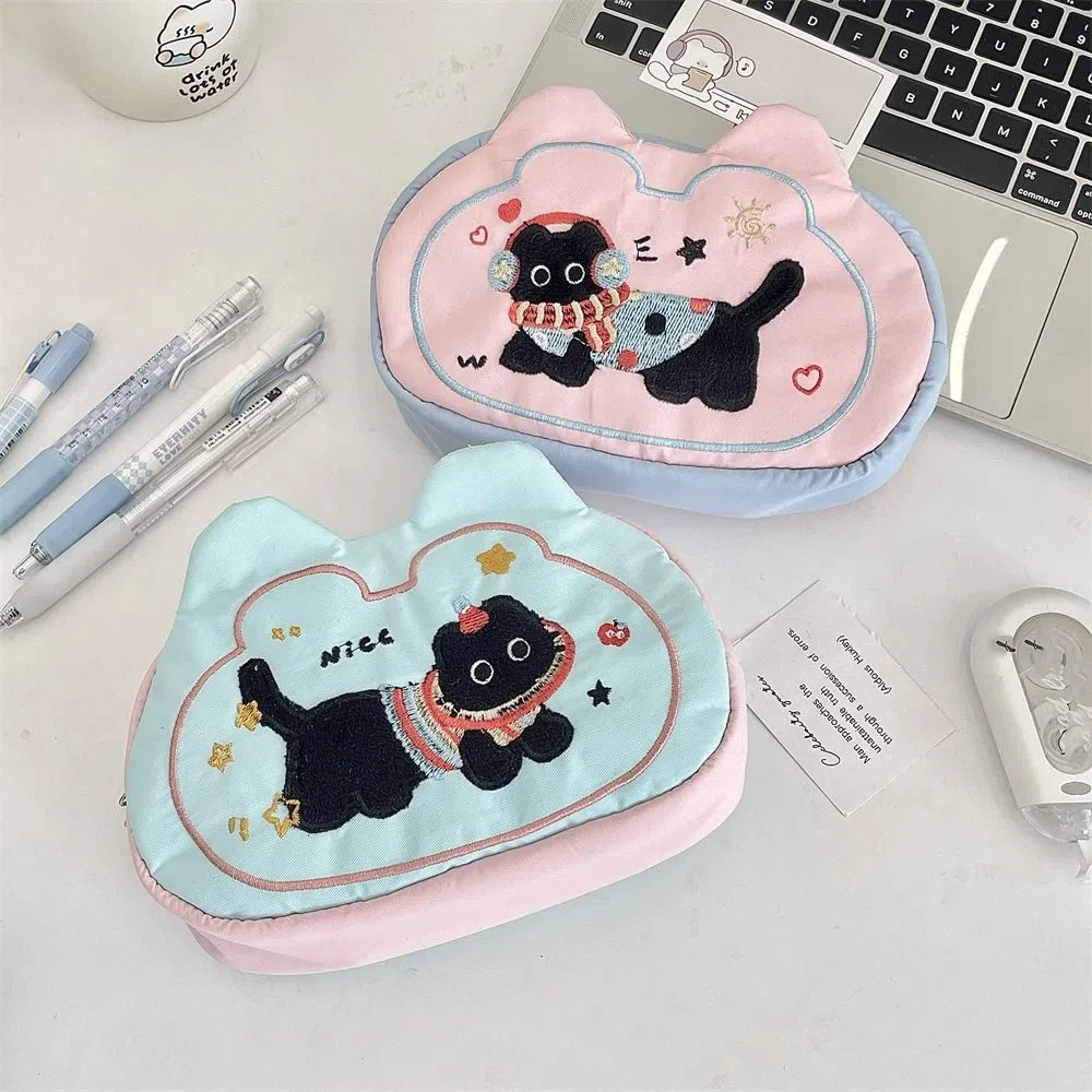 Sweet Puppy Mini Cosmetic Bag Soft Multifunctional Cartoon Pencil Case Candy Color Pouch for Make Up Kit Small Item Bag Travel