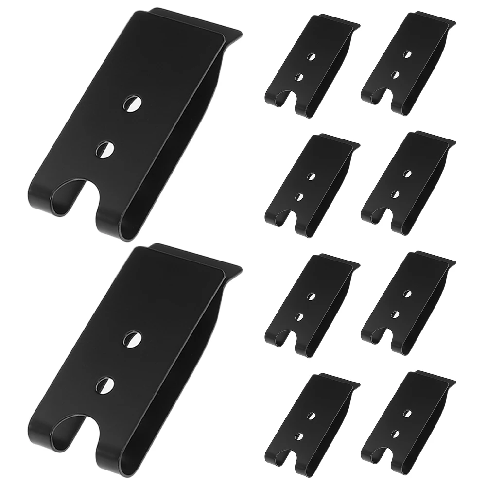 

12pcs Slotted Back Clips 57x26mm Paint Black Metal Durable for Phone Cases Belt Accessories Travel Office Use