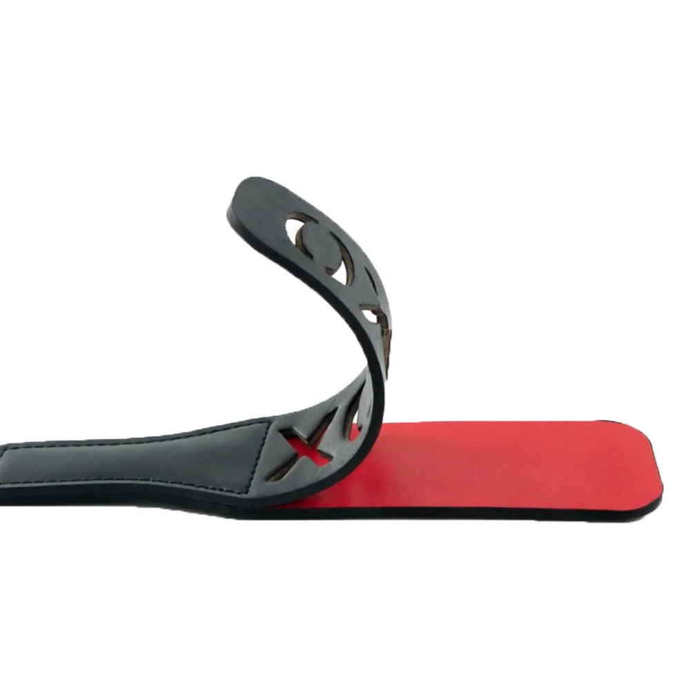 Sexy Paddle Red "XOXO" Split 2part Leather Hollow out Flirting BDSM Toys Whip Flogger Slave Adults products for Lovers