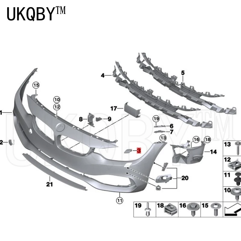 The decorative panel nozzle has been primed on the left side 4system F32 F33 F36 420d 51117363393 51117363394