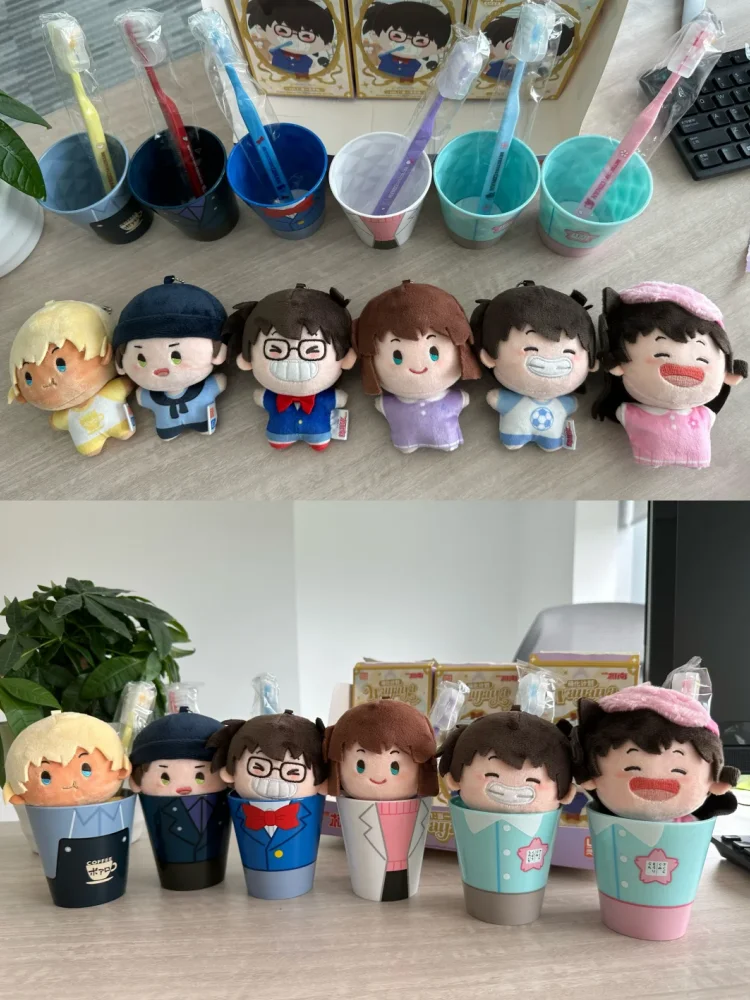 名探偵コナンブラインドボックス Vol.1 Wayaya スタイルぬいぐるみ歯ブラシセットぬいぐるみペンダントアニメ周辺フィギュアコレクタブルモデルおもちゃ