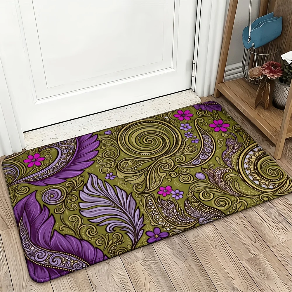 

Bohemian Paisley Doormat for Entryway Home Decor Moroccan Mandala Bohemian Floral Mat Rug 40x60cm Mat