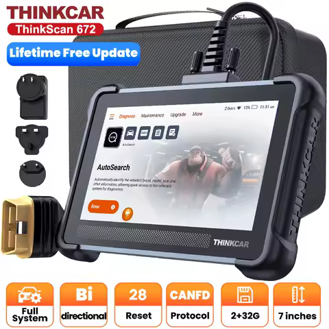 THINKCAR THINKSCAN 672 Professional Car Diagnostic Tool CANFD Bidirectional 28 Reset IMMO Oil Full System Free Auto Obd2 Scanner