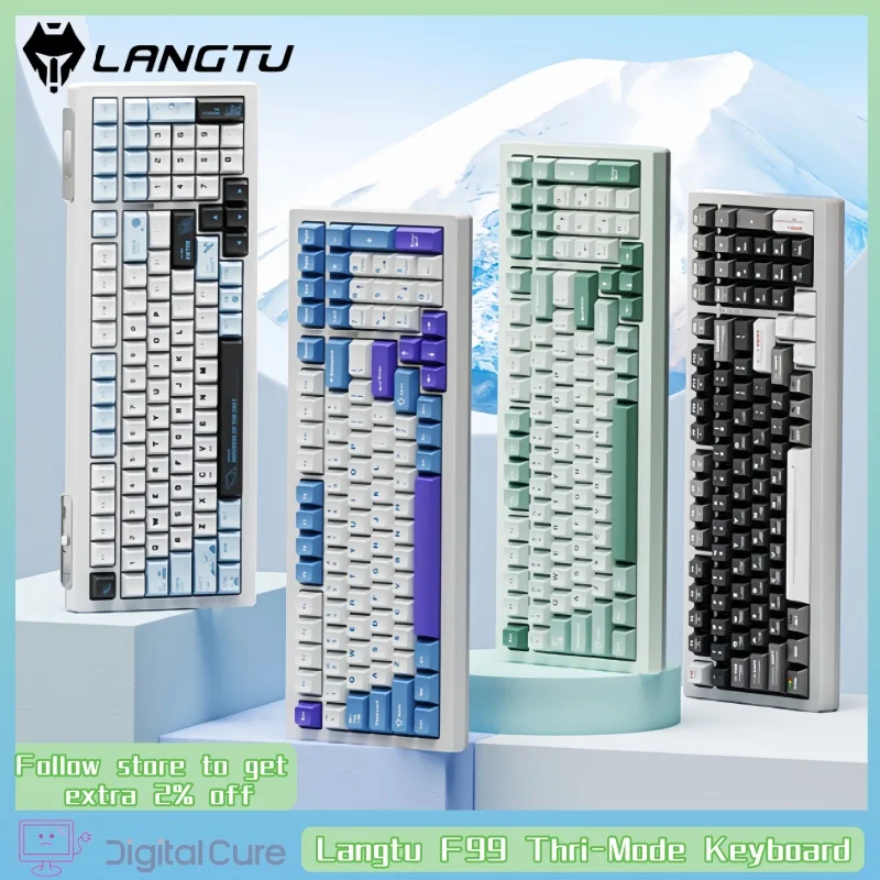 

Langtu F99 Thri-Mode Mechanical Keyboard Bluetooth Wireless Rgb Gasket Pro Hot Plug Customized Office Game Dedicated Keyboard