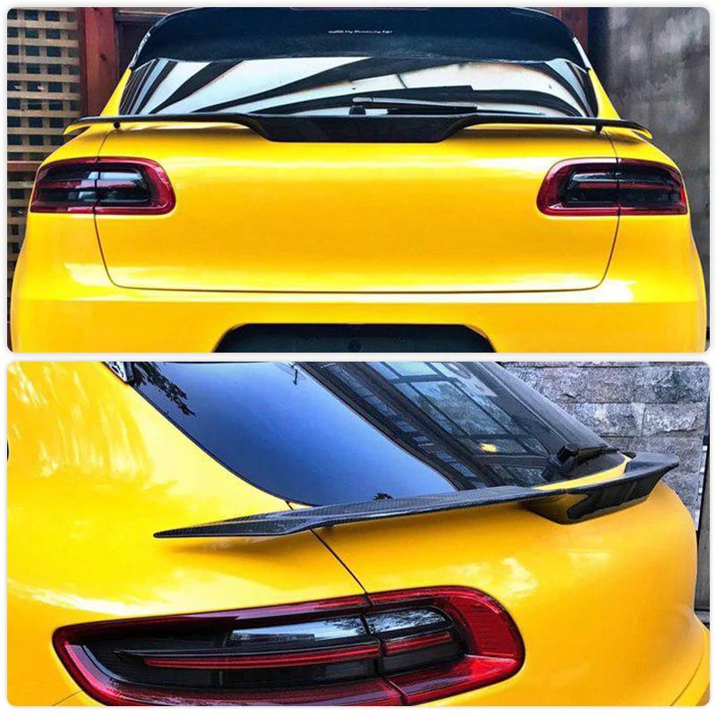 Carbon Fiber Rear Trunk Spoiler Wings for Porsche Macan S Turbo Sport Utility 4-Door 2014-2020 Car Rear Spoiler Middle Wing Lip