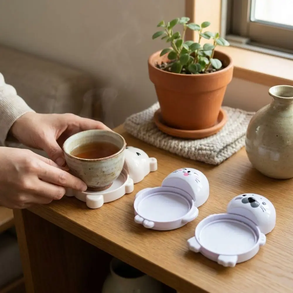 Cute Non-Slip Tea Cup Insulation Mat Novelty Anti-fouling Decorative Coaster Round Plastic Anti-scald Coasters For Coffee Cup