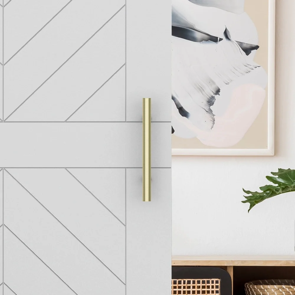 مقبض سحب من الصلب المصقول باللون الذهبي مقاس 12 بوصة، أبواب خشبية داخلية مثالية، سهلة التركيب، جميع الملحقات متضمنة