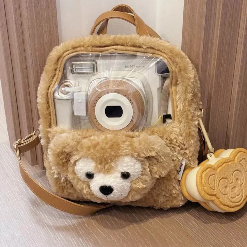 Miniso Disney Kawaii Plush Duffy Backpacks Transparent Pockets Y2k Pain Camera Bags 3D Anime Decor Harajuku Ita Bags Girls Gifts