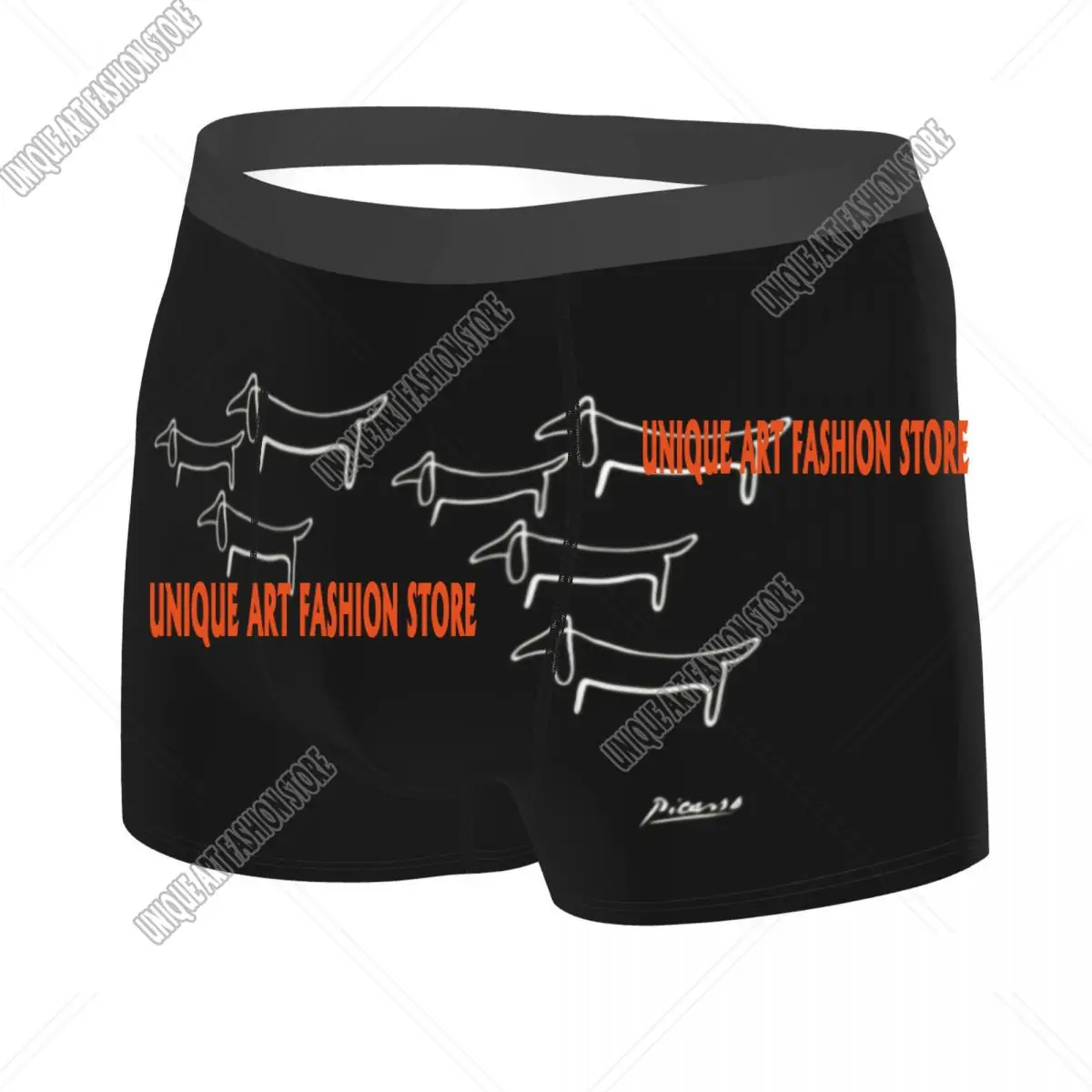 Custom Sexy Line Art Dachshund Boxers Shorts Panties Men's Underpants Stretch Wild Wiener Dog Briefs Underwear