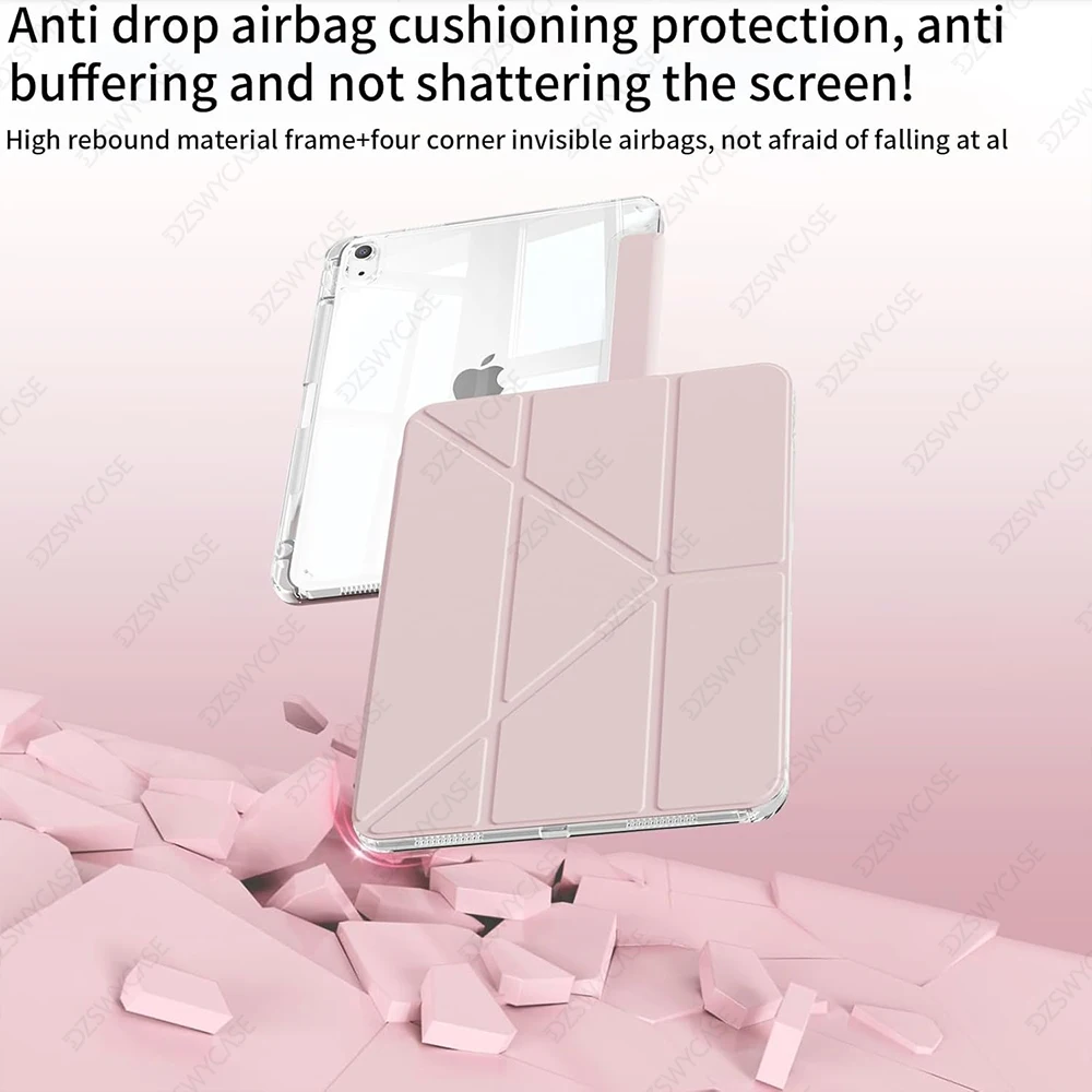 Hülle für iPad 10. 10.9 A16 11. Generation 11, Air 11 M2 3 Air 10.9, Pro 11 M4, 9/8/7th 10.2, 5/6th 9.7, Mini 6/7 Y-förmige Standabdeckung