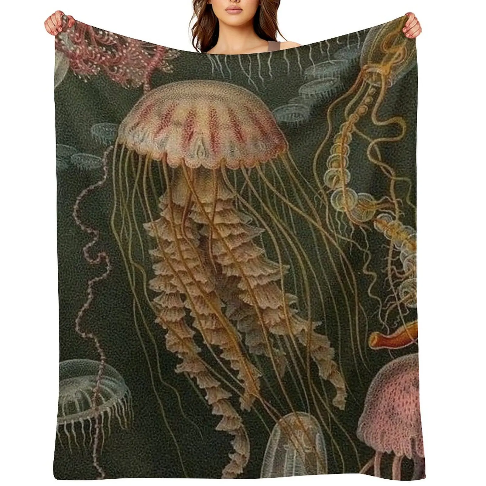 

Dark Jellyfish Poster Throw Blanket Thermals For Travel Baby Thins Comforter Blankets