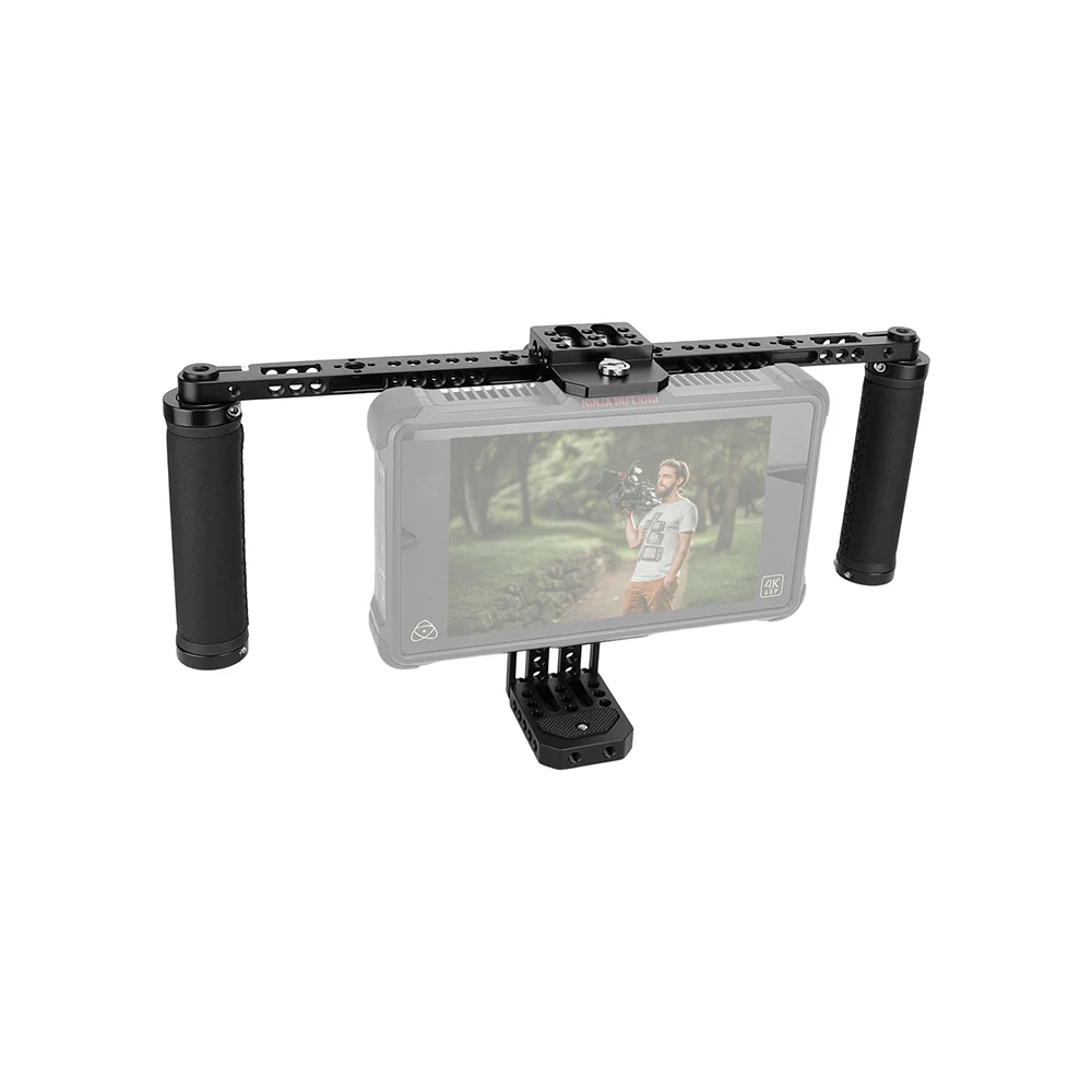 SZRIG Monitor Cage Kit With Handgrip with Extended Cheese Plate Mounting Extension for DSLR Rigs Camera Cage