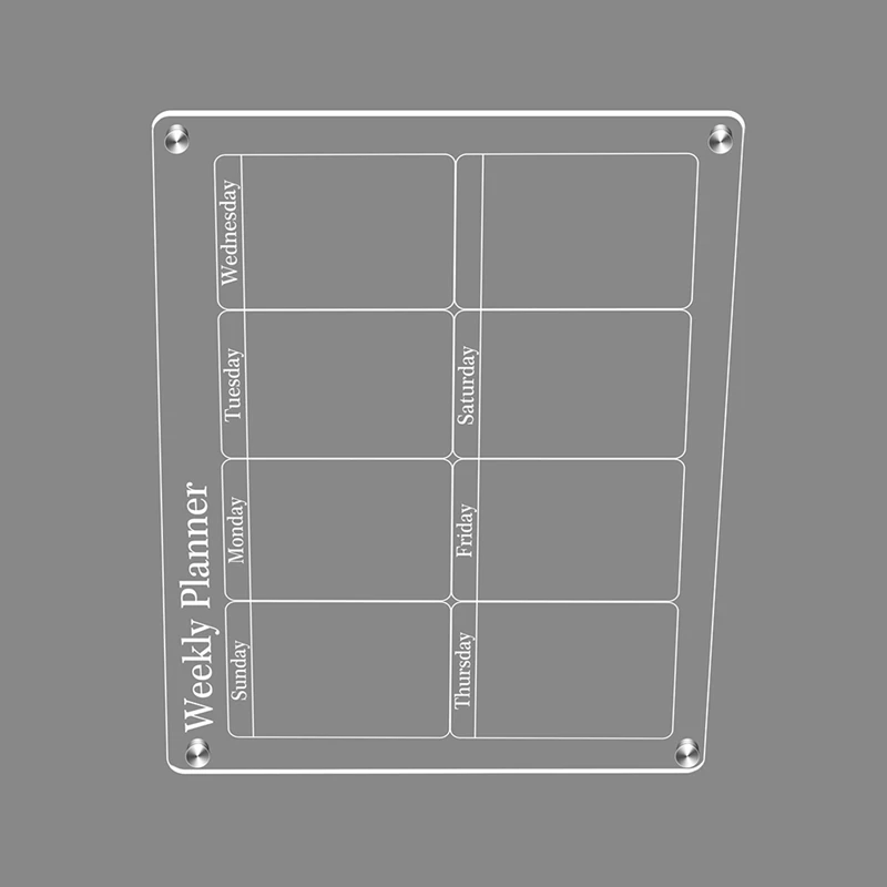 2PCS Acrylic Magnetic For Fridge Clear 16X12in,White Board Dry Erase Fridge For Reusable Planner With Dry Erase Markers